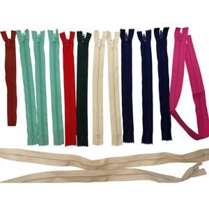 Vintage Zipper Lot Talon and Others 7 to 42 inches Mint Navy Blue Pink